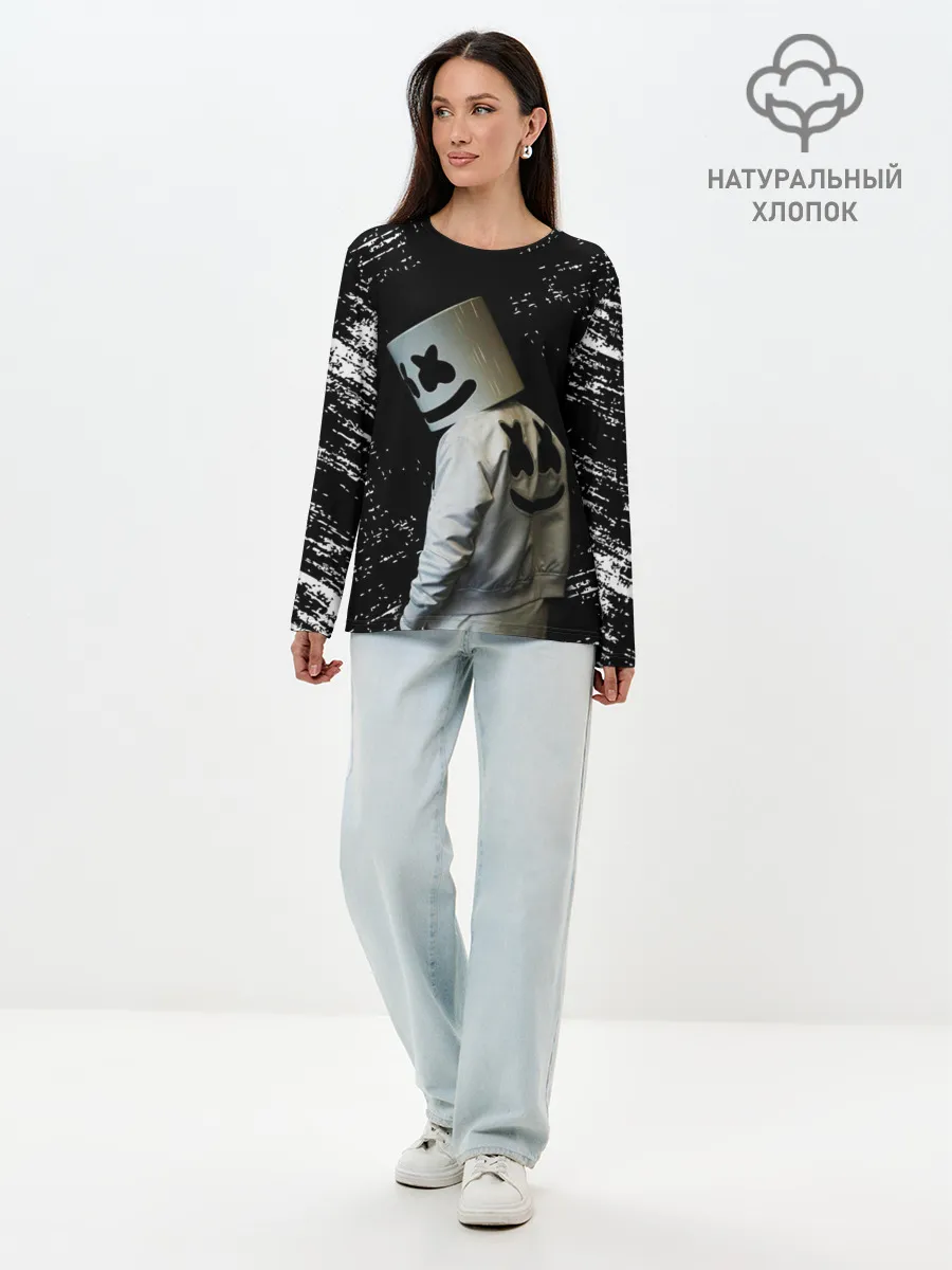 Лонгслив женский. Хлопок / Marshmello