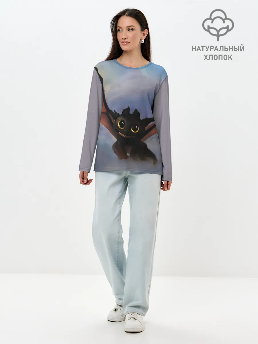 Лонгслив женский. Хлопок / Беззубик