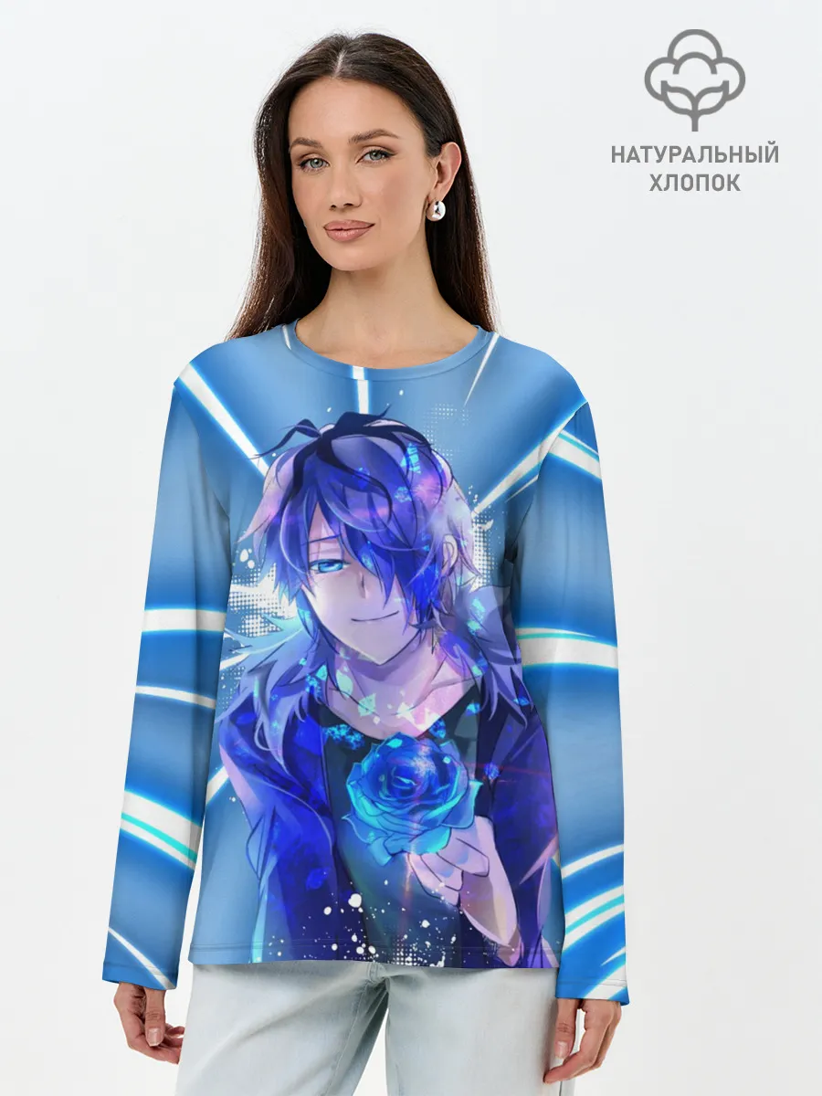 Лонгслив женский. Хлопок / Аниме.. Роза