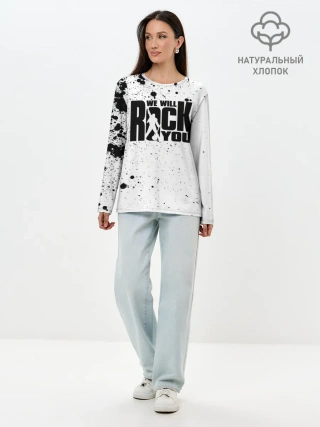 Лонгслив женский. Хлопок / Queen - We Will Rock You