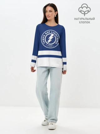 Лонгслив женский. Хлопок / Тампа-Бэй Лайтнинг