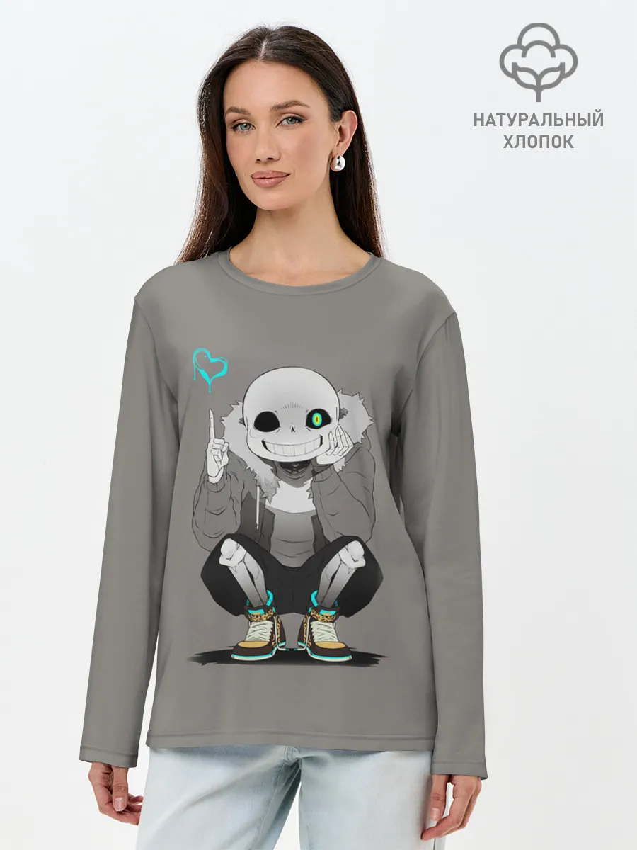 Лонгслив женский. Хлопок / UNDERTALE