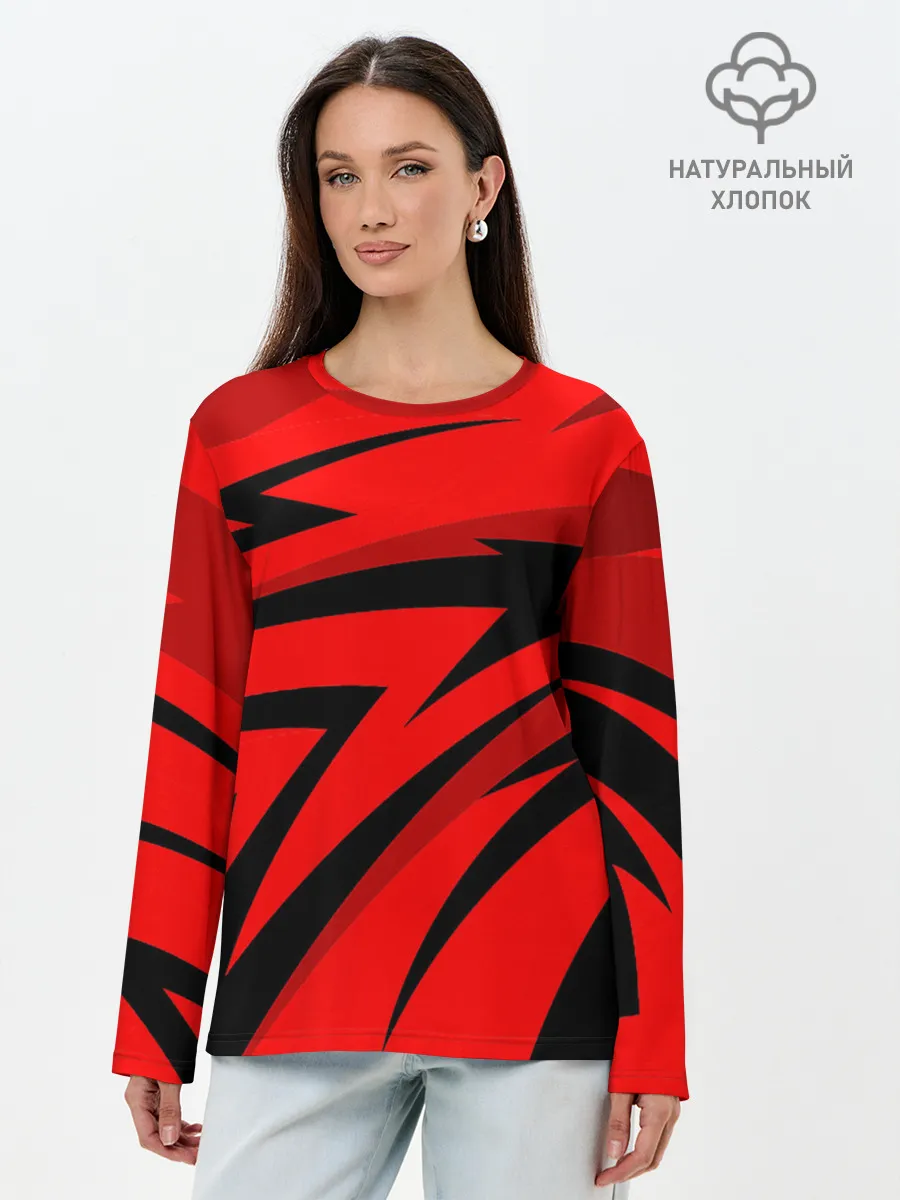 Лонгслив женский. Хлопок / Swift red pointer