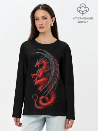 Лонгслив женский. Хлопок / Red Dragon