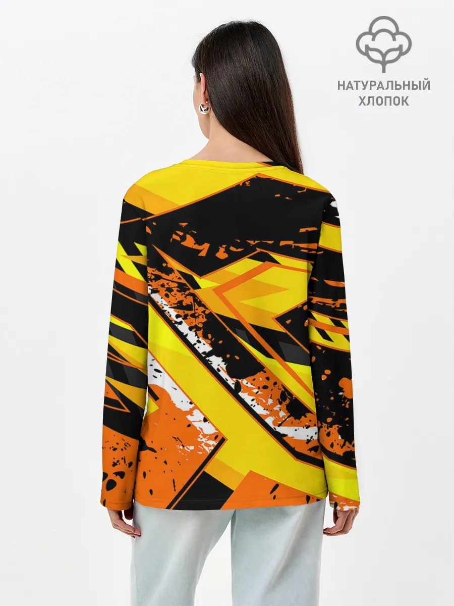 Лонгслив женский. Хлопок / orange cheeky rust