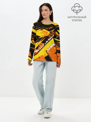 Лонгслив женский. Хлопок / orange cheeky rust