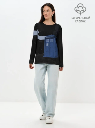 Лонгслив женский. Хлопок / ТАРДИС