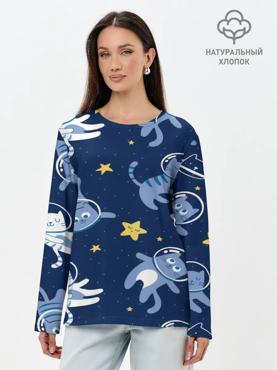 Лонгслив женский. Хлопок / КОСМОКОТ
