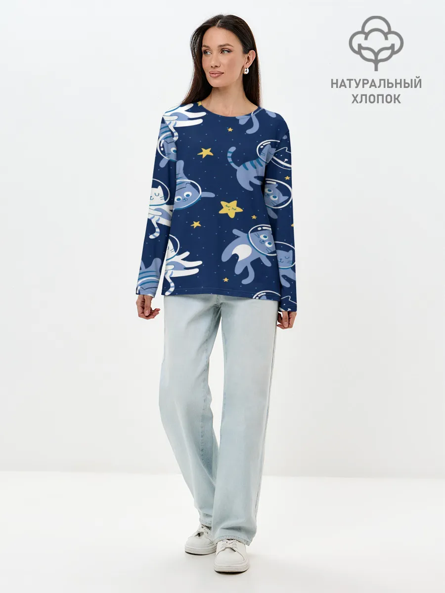Лонгслив женский. Хлопок / КОСМОКОТ