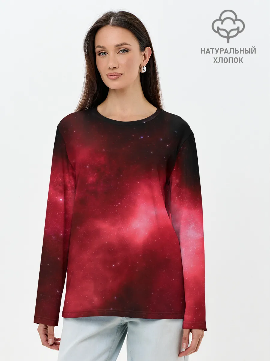 Лонгслив женский. Хлопок / Космос