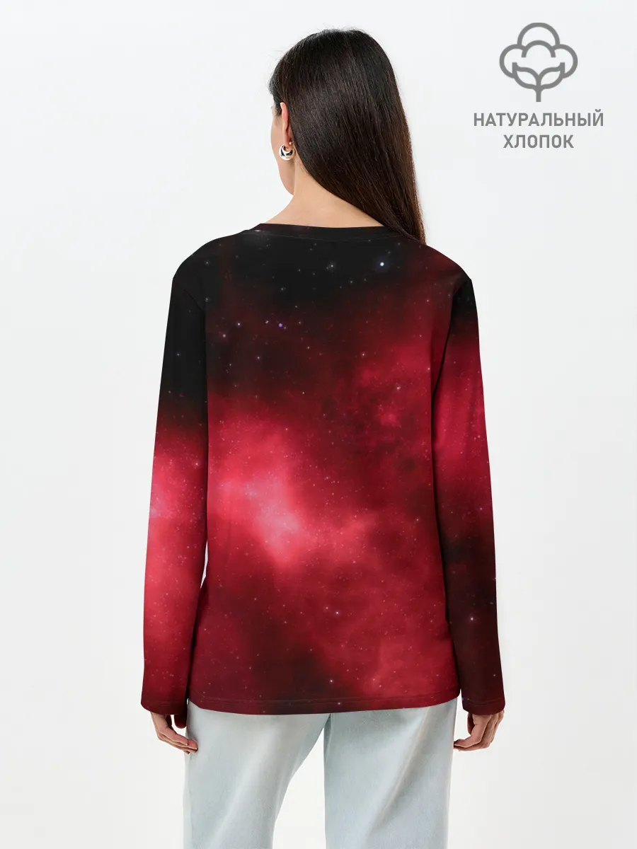 Лонгслив женский. Хлопок / Космос
