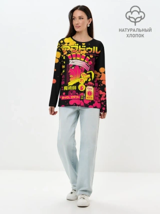 Лонгслив женский. Хлопок / Приключения ДжоДжо