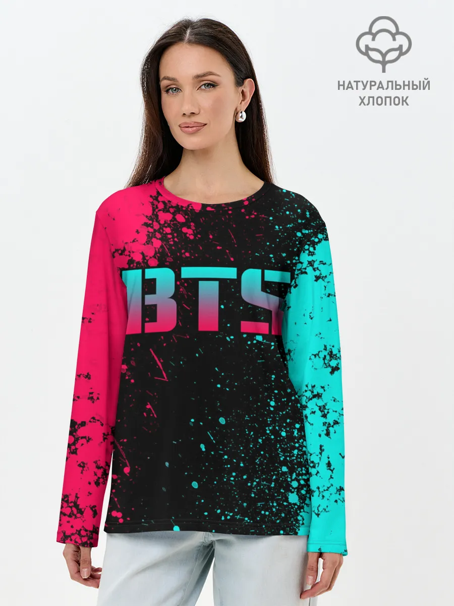 Лонгслив женский. Хлопок / BTS
