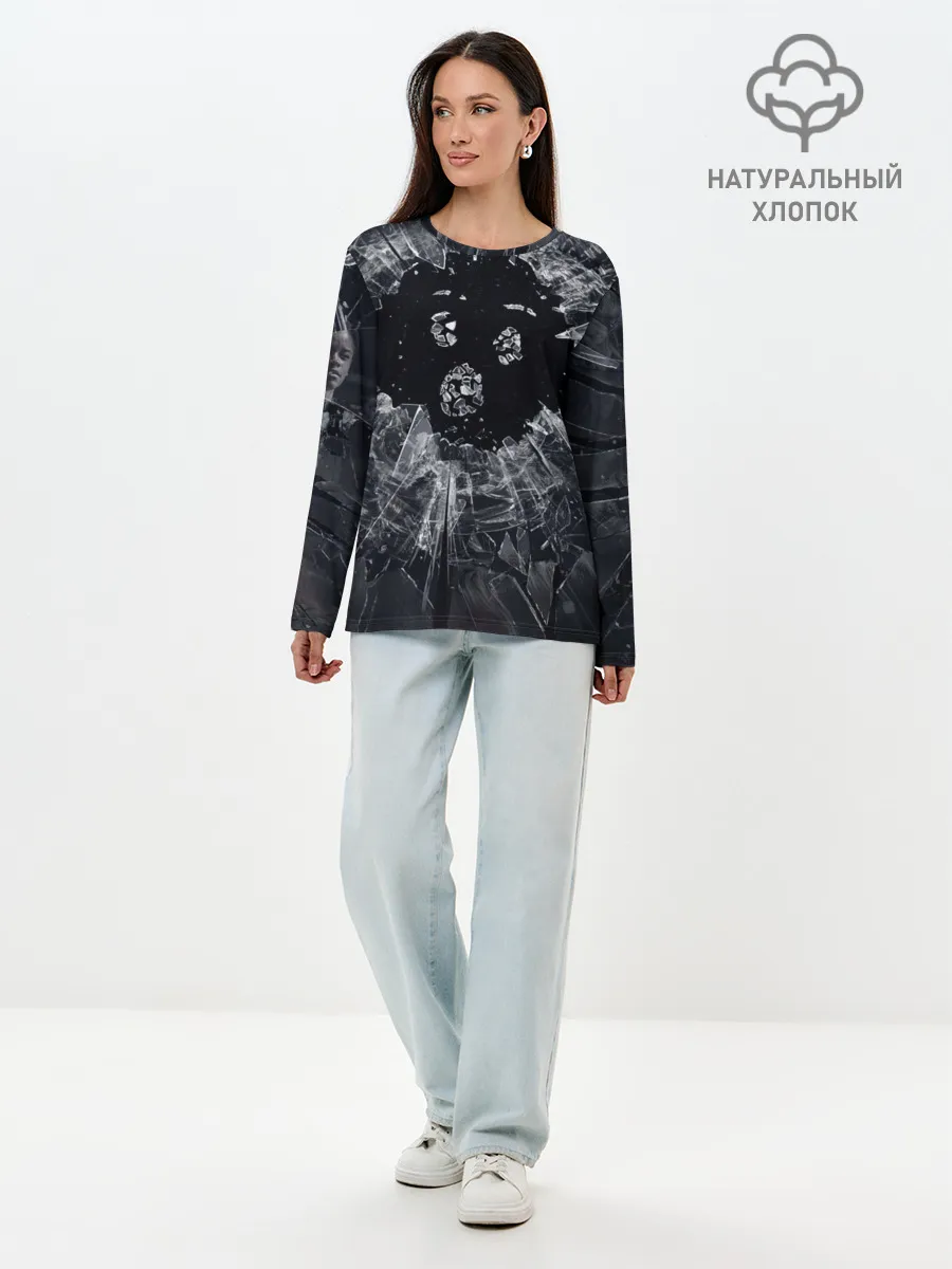 Лонгслив женский. Хлопок / ЧЕРНОЕ ЗЕРКАЛО