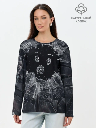Лонгслив женский. Хлопок / ЧЕРНОЕ ЗЕРКАЛО