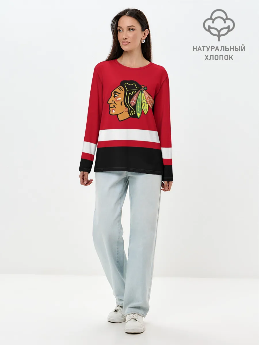 Лонгслив женский. Хлопок / Chicago Blackhawks