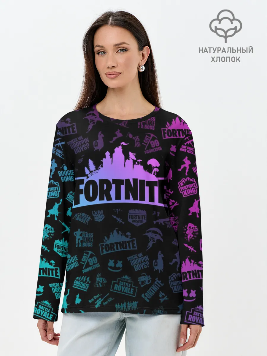 Лонгслив женский. Хлопок / FORTNITE