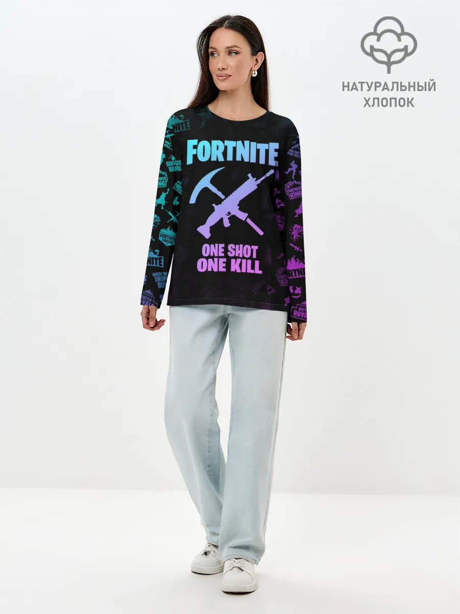 Лонгслив женский. Хлопок / FORTNITE