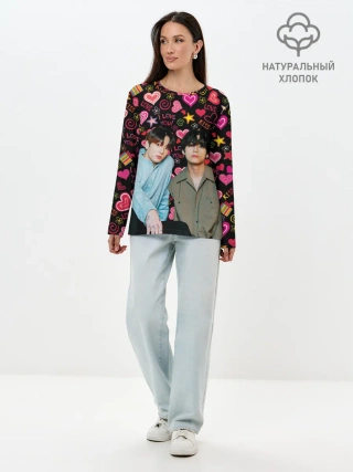 Лонгслив женский. Хлопок / BTS: пейринг ВиГуки