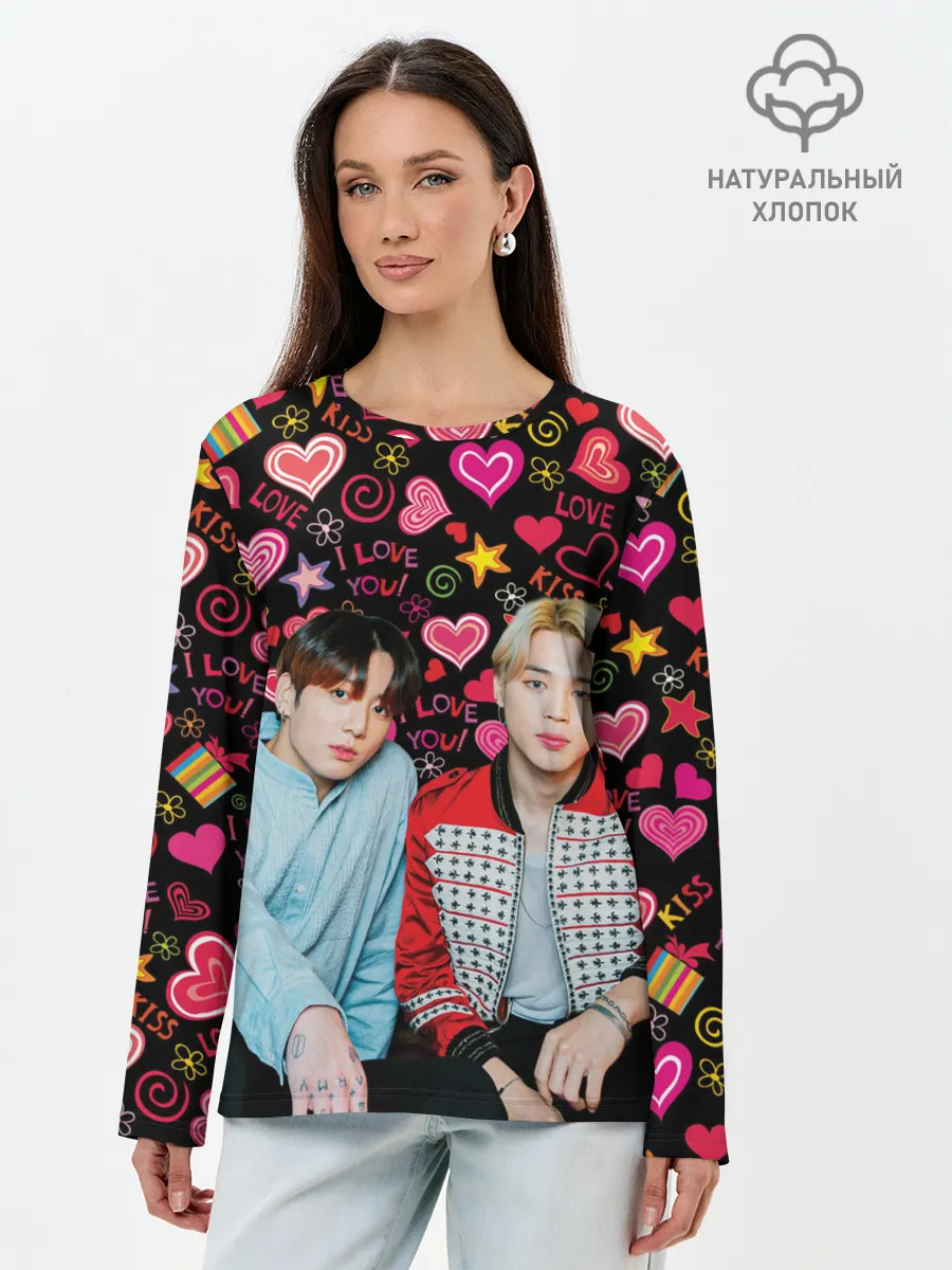 Лонгслив женский. Хлопок / BTS ЧиГуки