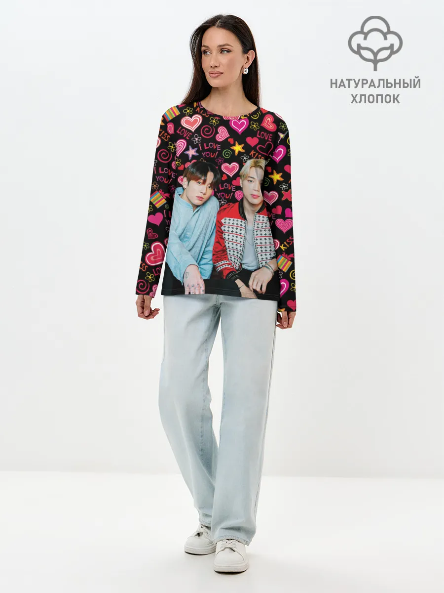 Лонгслив женский. Хлопок / BTS ЧиГуки