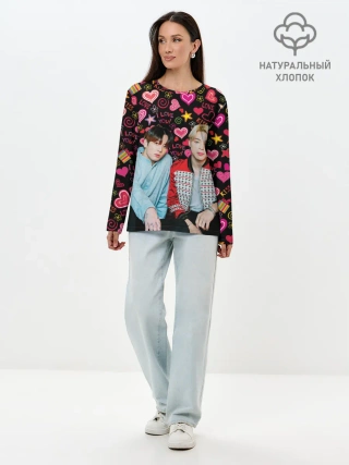 Лонгслив женский. Хлопок / BTS ЧиГуки