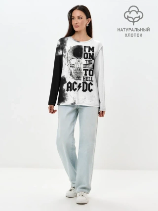 Лонгслив женский. Хлопок / Im on the highway to hell AC/DC