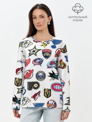 Лонгслив женский. Хлопок / NHL PATTERN