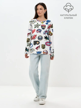 Лонгслив женский. Хлопок / NHL PATTERN