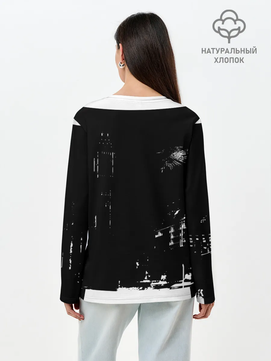 Лонгслив женский. Хлопок / город