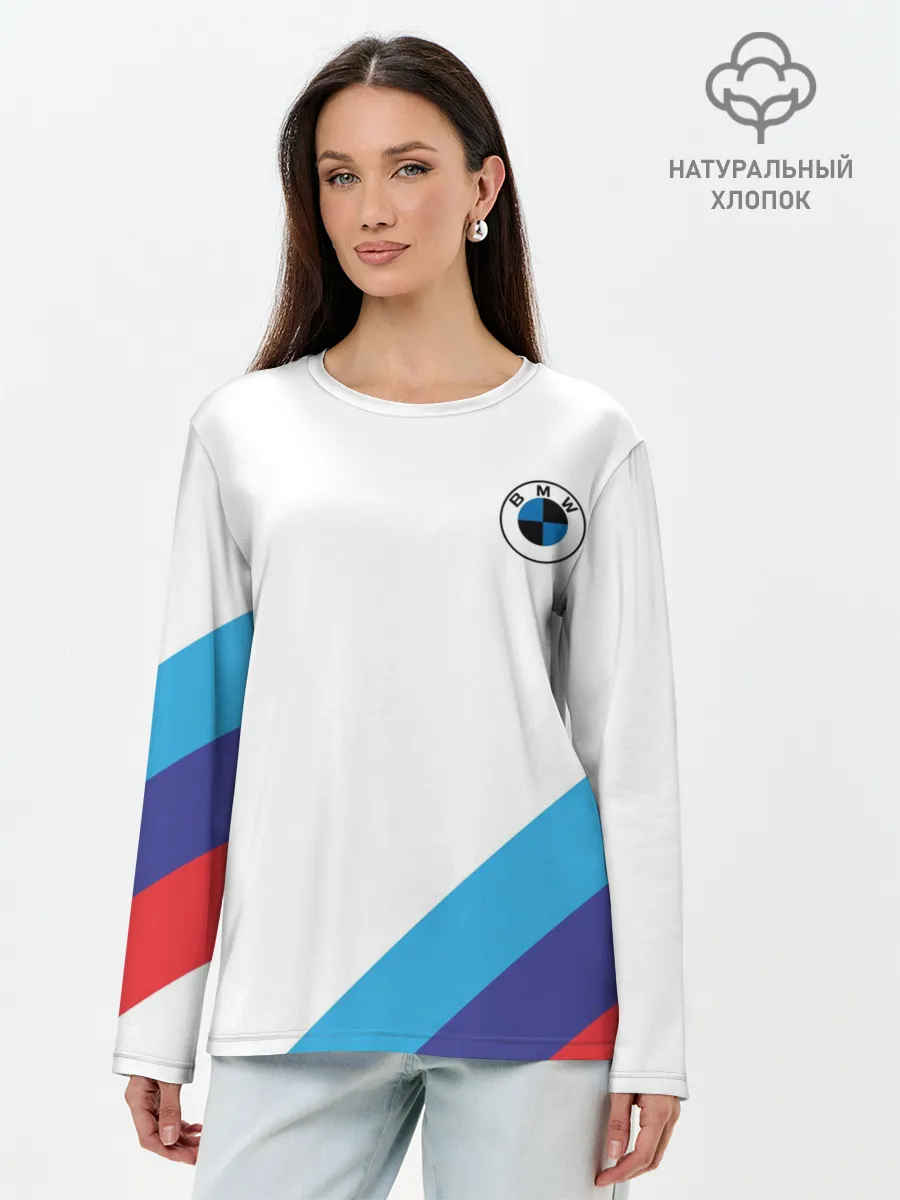 Лонгслив женский. Хлопок / BMW NEW LOGO