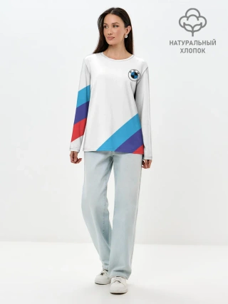 Лонгслив женский. Хлопок / BMW NEW LOGO