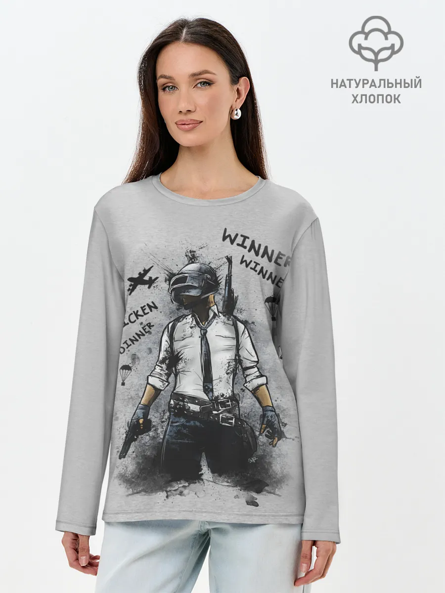 Лонгслив женский. Хлопок / PUBG