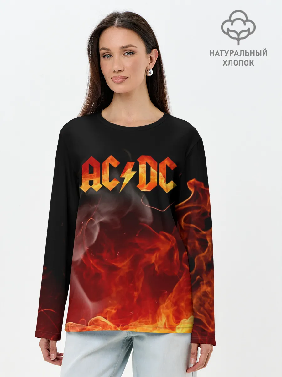 Лонгслив женский. Хлопок / AC/DC