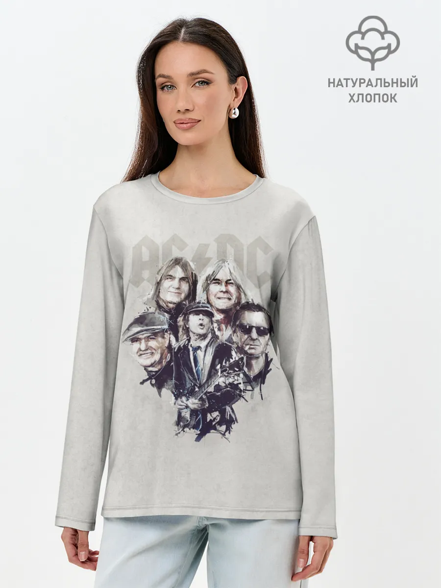 Лонгслив женский. Хлопок / AC/DC