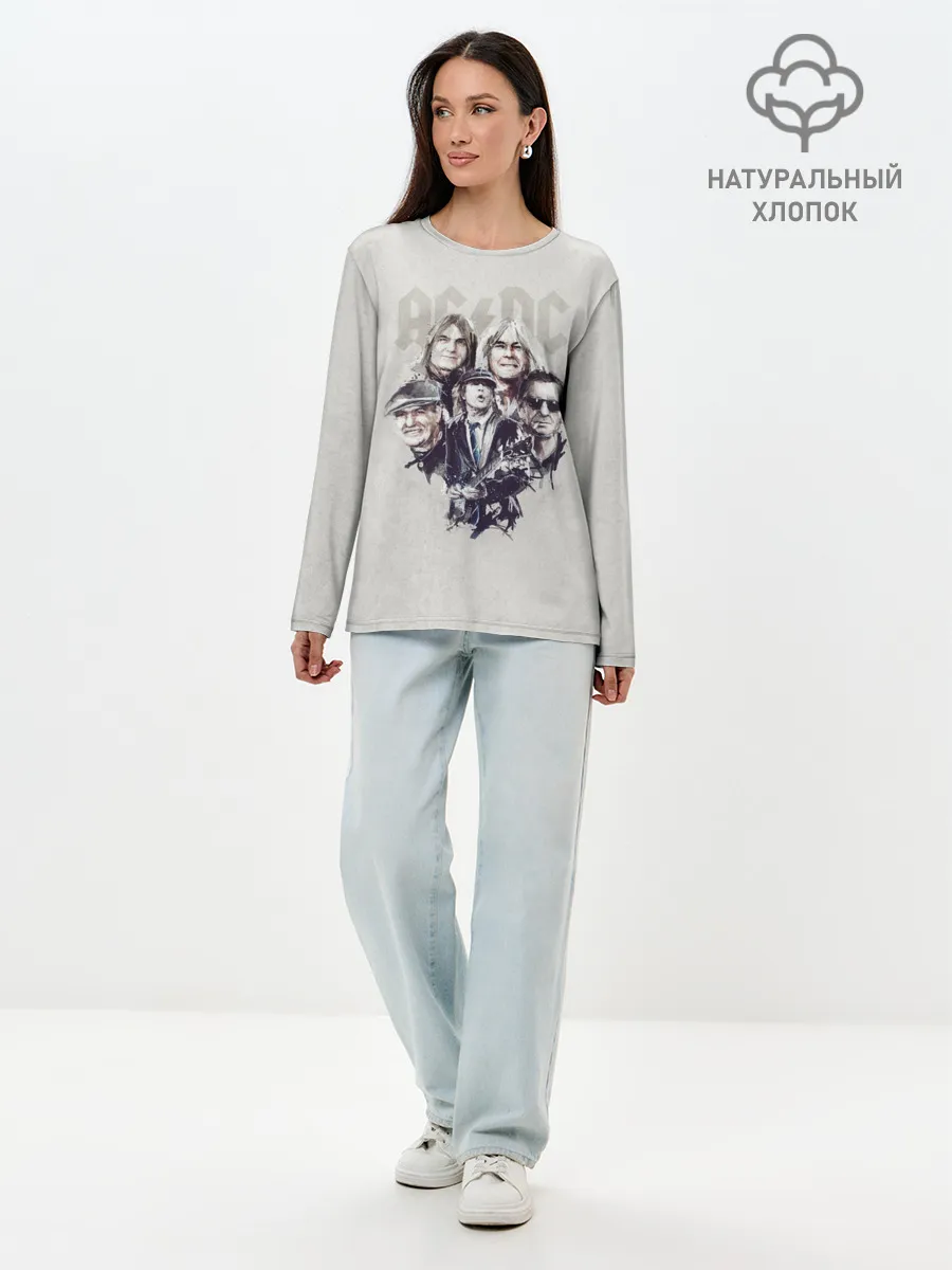 Лонгслив женский. Хлопок / AC/DC