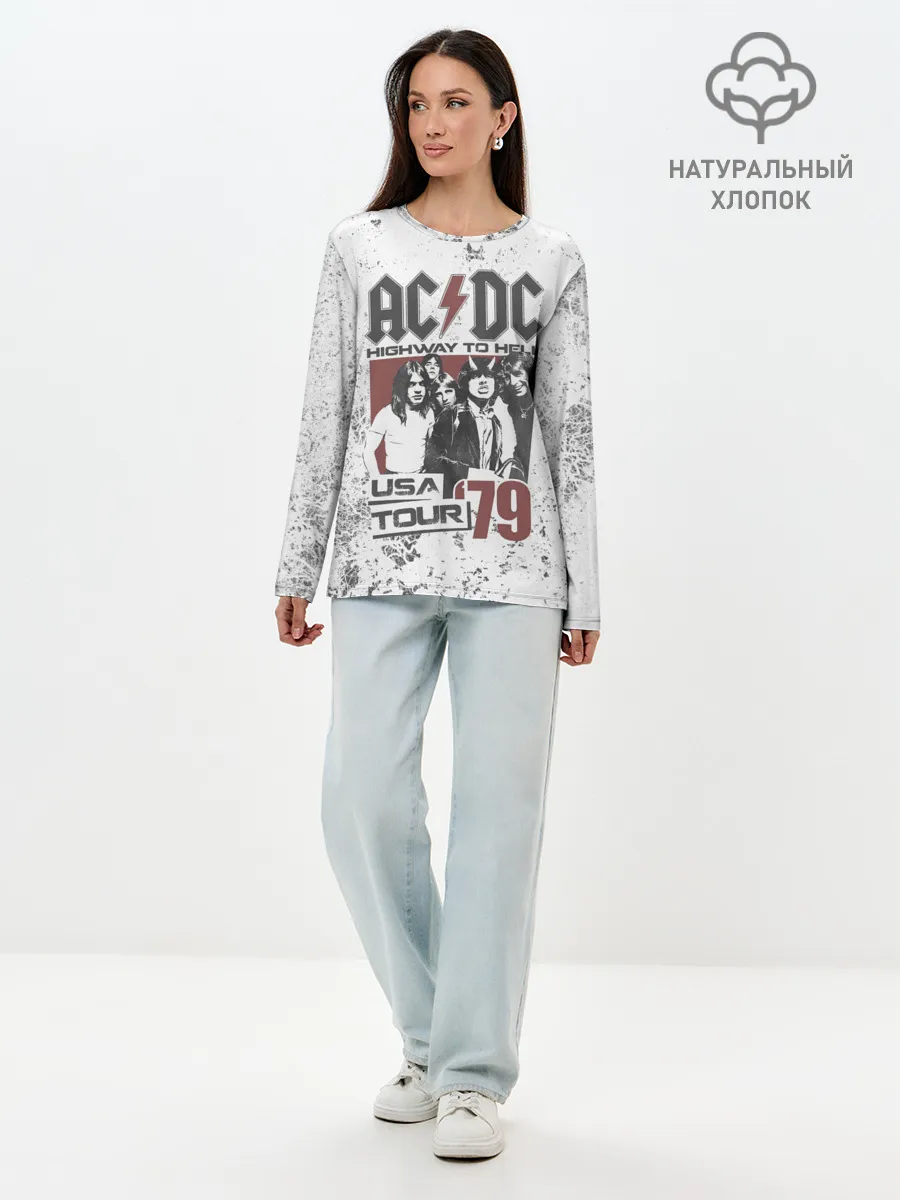 Лонгслив женский. Хлопок / AC/DC