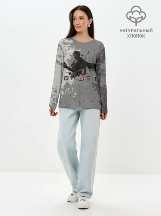 Лонгслив женский. Хлопок / Ghost of Tsushima