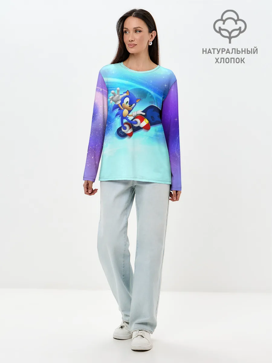 Лонгслив женский. Хлопок / Соник