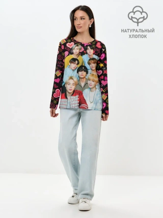 Лонгслив женский. Хлопок / I Love BTS