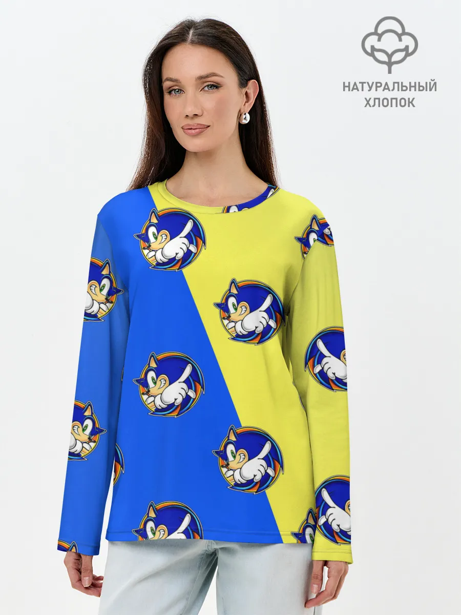 Лонгслив женский. Хлопок / Sonic - Соник