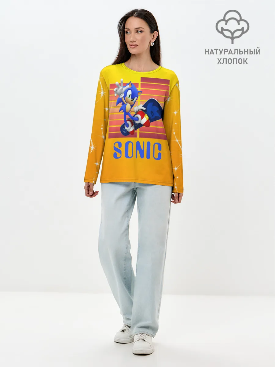 Лонгслив женский. Хлопок / Sonic - Соник
