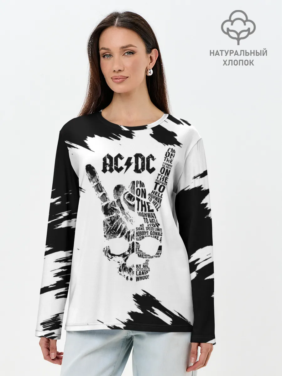 Лонгслив женский. Хлопок / AC/DC