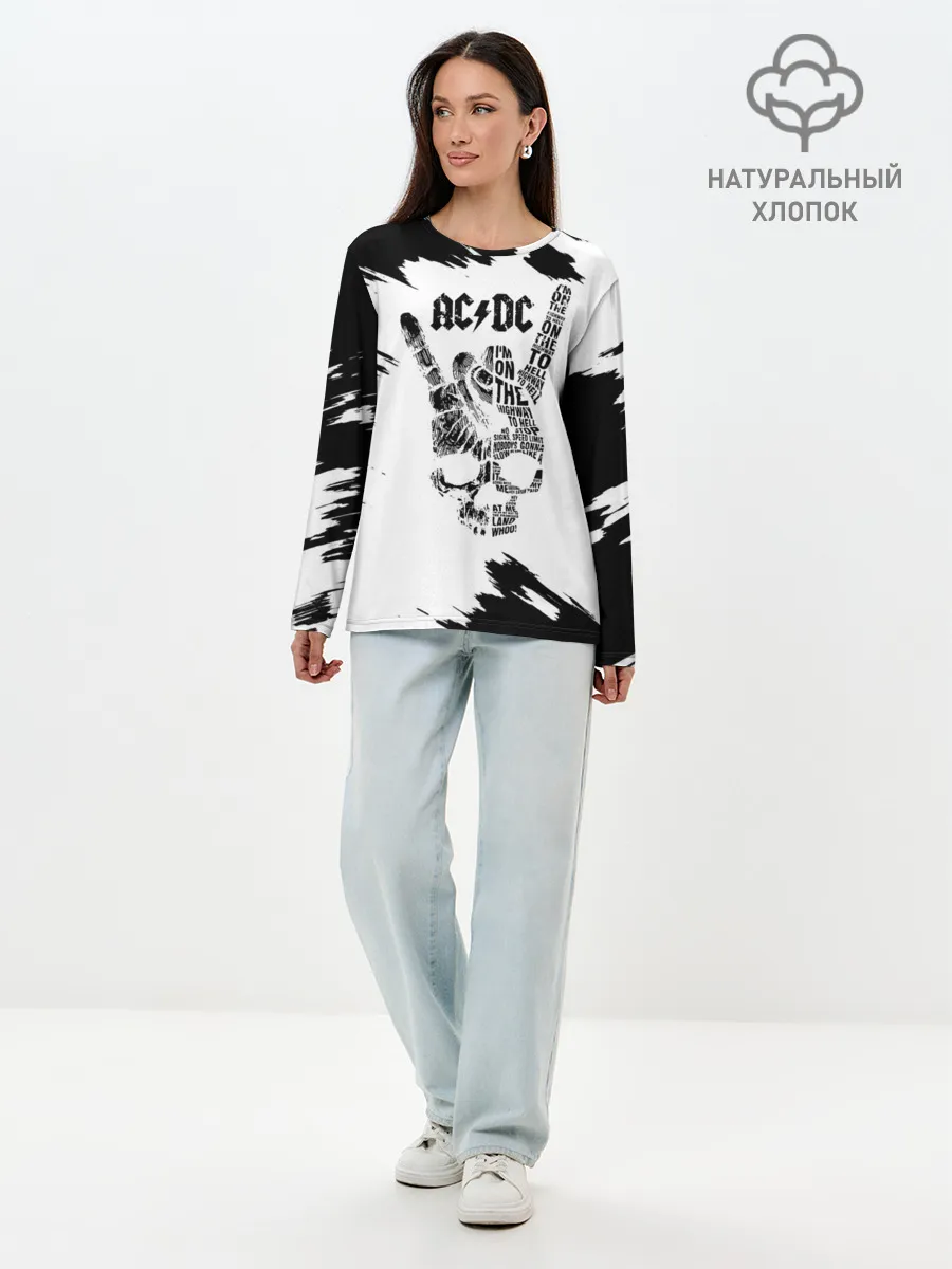 Лонгслив женский. Хлопок / AC/DC