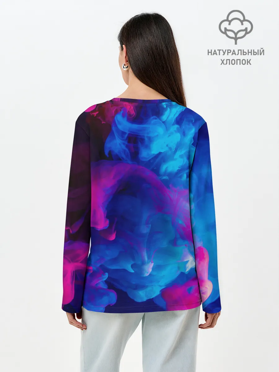 Лонгслив женский. Хлопок / НЕОНОВЫЙ ДЫМ