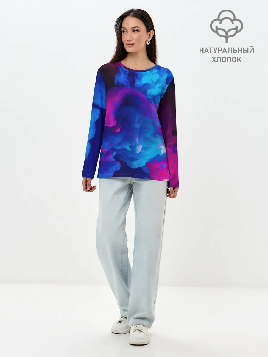 Лонгслив женский. Хлопок / НЕОНОВЫЙ ДЫМ