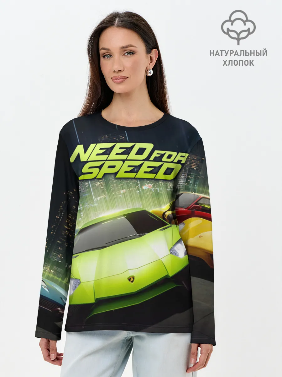 Лонгслив женский. Хлопок / Need for Speed