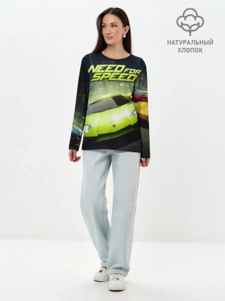 Лонгслив женский. Хлопок / Need for Speed