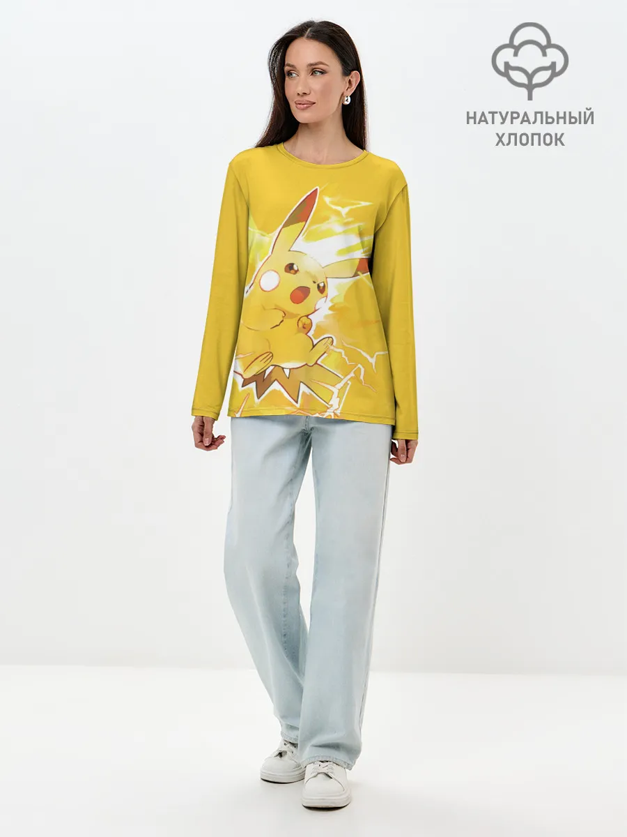 Лонгслив женский. Хлопок / PikaPika