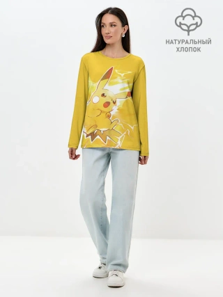 Лонгслив женский. Хлопок / PikaPika